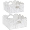 Graciadeco Scalloped Wicker Basket Natural Paper Rope Storage Baskets with