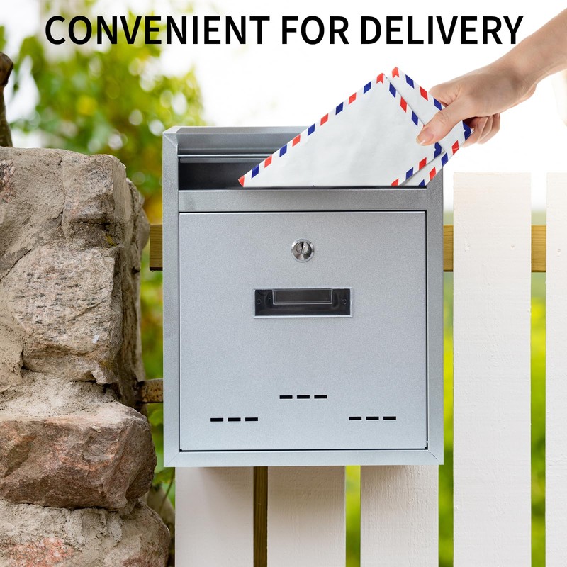 YOOBOX Wall-Mount Mailbox for House Outside, Locking Key Drop Box
