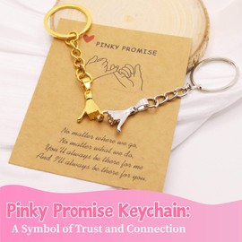 AmoraKiva Gifts for Boyfriens - 2PC Pinkie Promise Valentines Matching Couples Gift for Boyfriend Girlfriend Long Distance Gold &Slivery