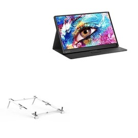 BoxWave Stand and Mount Compatible with PONKLOIE Portable Monitor for Laptop PON-B15 (15.6 in) (Stand and Mount Pocket Aluminum Stand 3-in-1, Portable, Multi Angle Viewing Stand