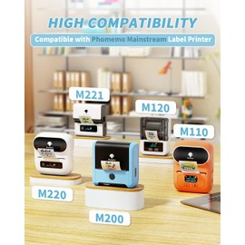 Phomemo Multi-Purpose White Self-Adhesive Label for Phomemo M200/M110/M220/M120/M221/M260/M250/M150 Label Maker, 1 1/2" X 3/4"(40x20mm), 320 Labels/Roll,Black on White