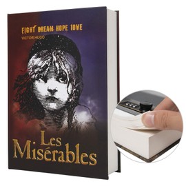 Real Paper Diversion Book Safe Storage Box, Dictionary Secret Safe with Code Lock/Key, flip Book Hidden Safe (M Combination, Les Miserables)