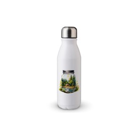 MAXIKIWI - Einwandige Wasserflasche mit Schraubverschluss, nicht isoliert, leichtes Aluminium, BPA-frei, auslaufsicher, Sommeransicht im Glas, 500 ml