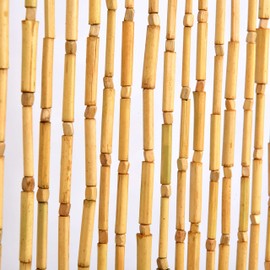 FlavorThings 36inch x 79inch Natural Wood and Bamboo Beaded Curtain Room Divider -Plain Design-Bamboo and Wooden Doorway Beads-Boho Bohemian Curtain 38 Strands (Nature)