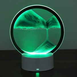 Sand Pictures for Rotating with LED Light, Sand Picture, Sandscape - the Sand Art in Deep Sea, Moving Sand Art, 3D Moving Sand Art Table Lamp, 3D Flowing Sand Painting, Dynamic Sand Picture