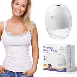 VODSSKYET ROMO-GLE/21 Wearable Breast Pump, Electric Portable Hands-Free Breast Pump with 3 Modes & 8 Suction Levels, Smart Display, Leak-Proof Design & 3 of Flange Inserts(17mm, 19mm, 21mm)