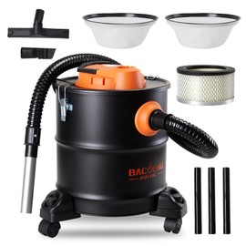 BACOENG Ash Vacuum for Pellet Stoves, Fireplace Ash Vac 5.2 Gallon 1200w with Double Stage Filtration System, Ash Vacuum Cleaner for Fireplaces, Wood Stove, Pellet Grill