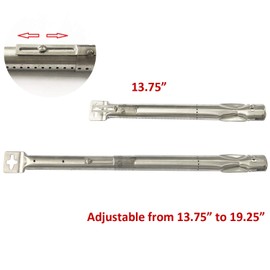 Universal Repair Adjustable Replacement Straight Tube Burner for Weber, Universal Front to Back Tube Grill Burner Adjustable Length Extends from 13.7 Inch to 19.2 Inch 1 Pack