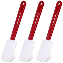 Lanties Set of 3 High Temp Silicone Spatulas Heat Resistant Rubber Spatula Commercial Heavy Duty Silicone Scraper Spatula with Handle for Kitchen Baking Cooking (Spatula,10 x 2 Inches)