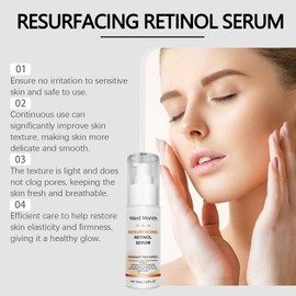 Resurfacing Retinol Serum - Retinol Serum for Face - Anti Aging Night Serum - Anti Wrinkle Face Serum - Renewing Retinol Serum for Fine Line and Age Spots - Hydrating Glow Serum for Women