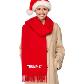 Gilbins Red Trump 2024 Scarf - Christmas Shawl Scarf for Men & Women, Super Soft Cashmere Feel Winter Wrap (Style 2)
