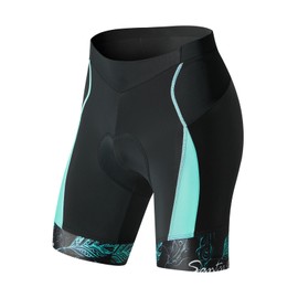 Santic Martha Women’s Padded Cycling Shorts, Cycling Shorts with Seat Padding, blue, xl