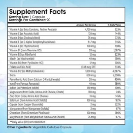 Multivitamínico Shiny Leaf Bariatrico Cirugía con Hierro 90 Cápsulas