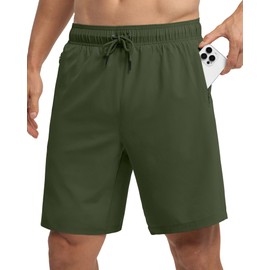 Willit Men's Swim Trunks Swim Shorts Quick Dry Beach Board Shorts Compression with Pockets Army Green XXL