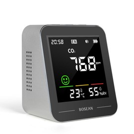 CO2 Carbon Dioxide Detector, Portable Indoor Air Quality Monitor with CO2 & Temperature & Humidity Sensor, CO2 Meter with Alarm for Home, Travel, Grow Tents, Office, School