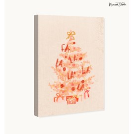 Wynwood Studio Holiday and Seasonal Modern Wrapped Canvas Art - Orange Christmas Tree, Wall Art for Living Room, Bedroom, and Bathroom, 20" x 30", Orange and Brown Home Decor