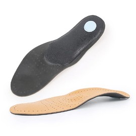 Leather Orthotic Insoles Leather Insoles Insert Orthotic Insole Arch Support Insole for Flat Feet Who Need Arch Support Foot Care Cushion Pad Size 10.5-11