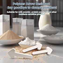 Wisesorb Polymer Desiccant Block, 10pcs 43g Poly Arrow Slowly & Continuously Moisture Absorber with Reduce Oxygen Activity for Food Safe Long-term Storage