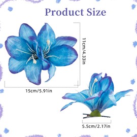 NICENEEDED 4 PCS Hawaiian Flower Hair Clips for Women, Artificial Orchid Hair Barrettes Hibiscus Tropical Decorations, Boho Clip for Wedding Bridal Beach Party