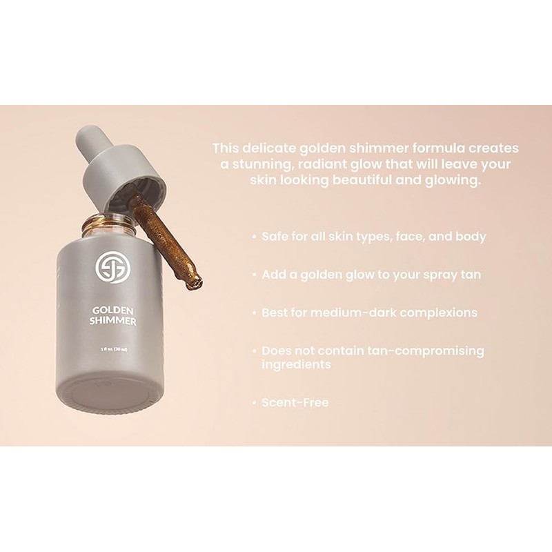 Golden Shimmer Drops - Sunless Glitter Additive - 1oz