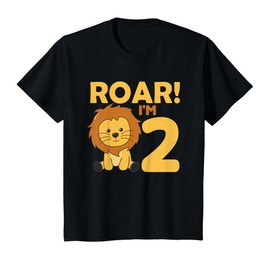 Kids Children 2nd Birthday Lion 2 Years Old Boy Lion Animal King T-Shirt