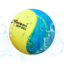 TOPWAYS Beach Pool Bouncy Balls, Pool Toys Beach Ball Water Skip Ball Swimming Pools Toys Water Bouncing Ball Pool Games Toys for Kids Adults (Yellow Fluid)