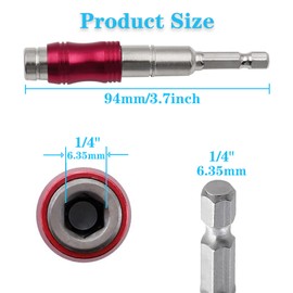 Yuentoen 4 Pcs Pivot Drill Bit Holder Set,1/4inch Hex Magnetic Screwdriver Bit Bendable in 20°,Screw Drill Tip Extension Rod for Tight Spaces or Corner