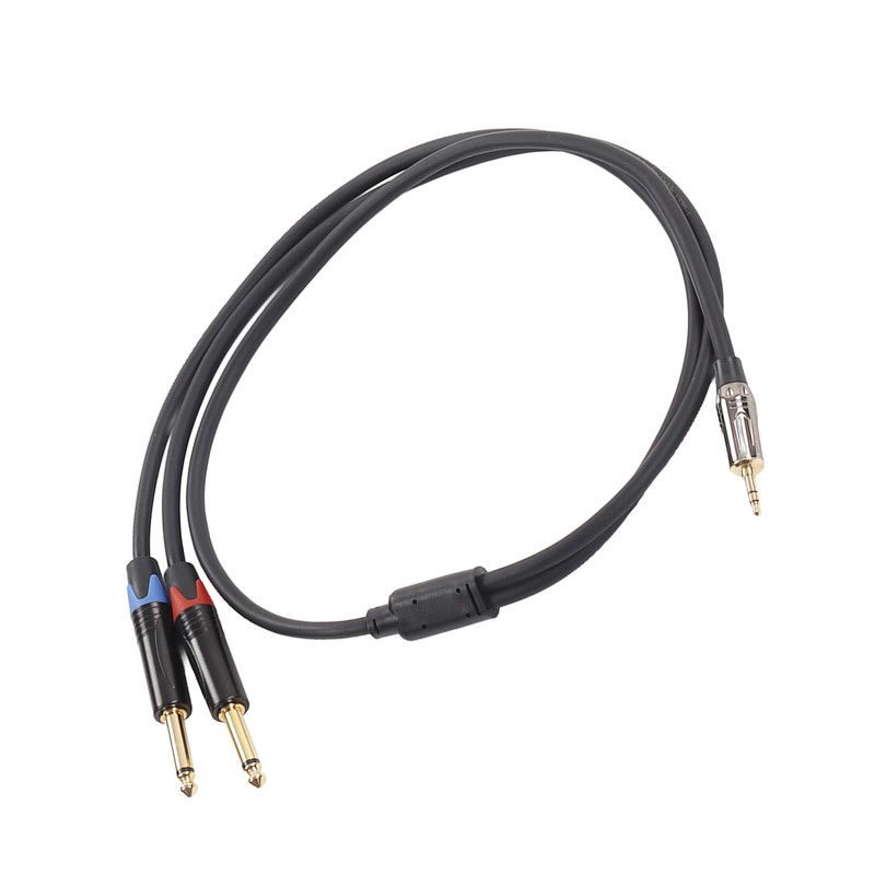 3.5mm 1/8 Inch Male to Dual 6.35mm 1/4 Inch TS