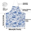 JNIAP Chinoiserie Kitchen Apron Chinoiserie Floral Apron Chinoiserie Kitchen Accessories