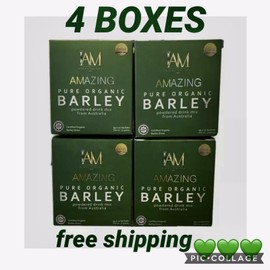 Pure 4 Boxes🌿IAM WORLDWIDE Amazing Pure Organic BARLEY POWDERED 10sachet/box