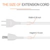 Polarity White Extension Cord 15FT 625W Extension Cords Thin Two