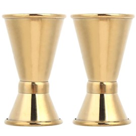 2 Stück Messbecher Cocktail, Cocktailmessbecher Gold Edelstahl Cocktail Doppelmass Skala, Cocktail Messbecher Barmaß, Cocktail Dual Spirit Measure Cup, Geeignet Für Bars Und Wohnungen(S)