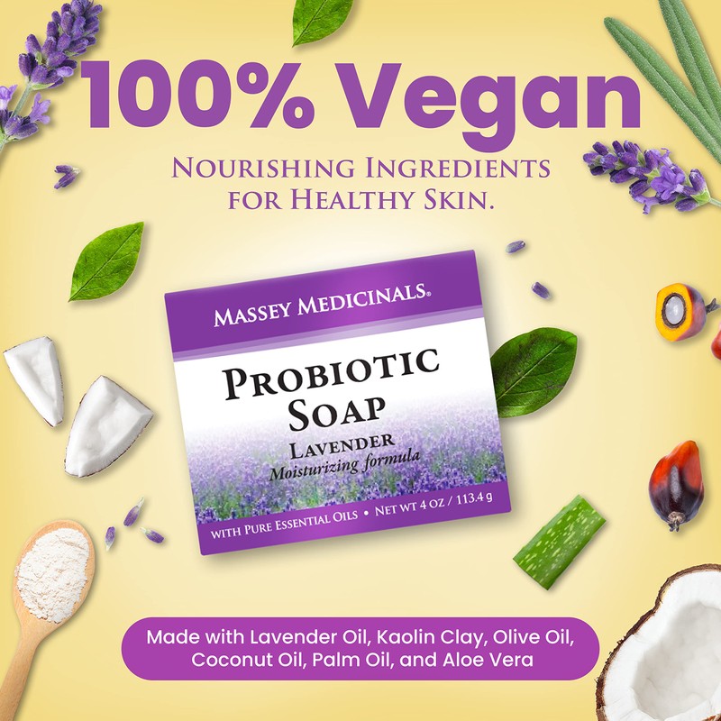 Three (3) Bars of Candida Freedom Probiotic Lavender Soap 4