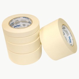Shurtape CP-66/NAT160 Contractor Grade Masking Tape, 50 to 200 Degree F Performance Temperature, 21 lbs/in Tensile Strength, 60 yd Length, 1" Width, Natural