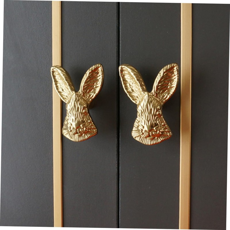 Operitacx 2pcs Cabinet Door Knobs Rabbit Head Handles for Kitchen