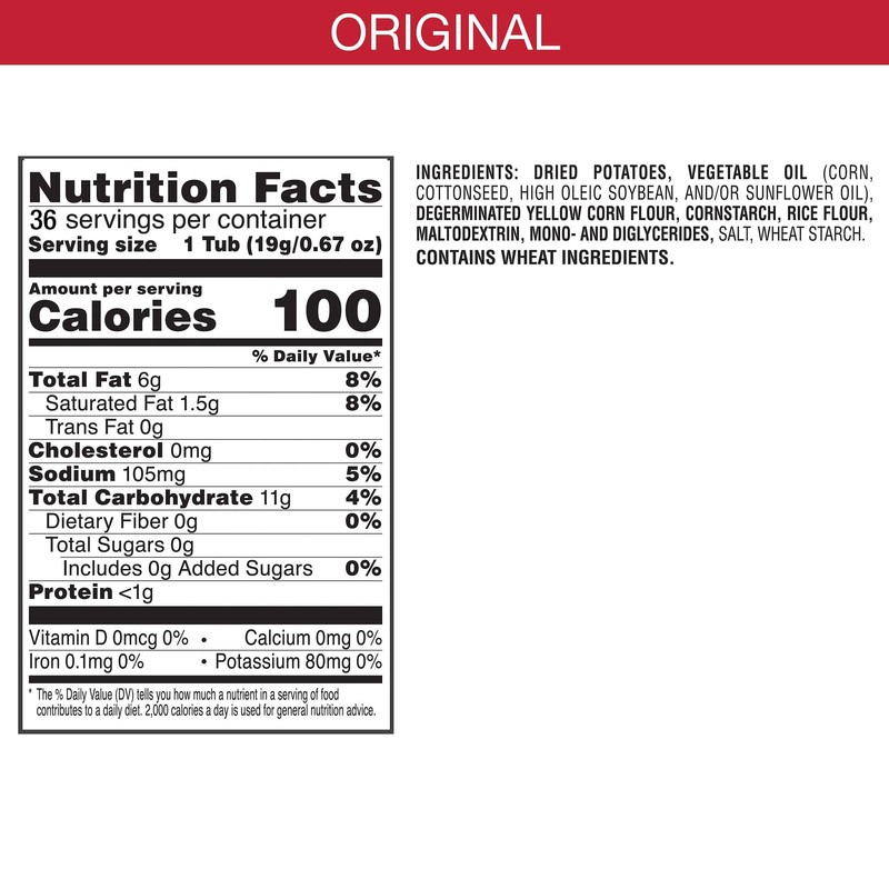 Pringles Potato Crisps Chips, Lunch Snacks, On-the-Go Snacks, Original (36