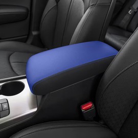 YOFAMO Center Console Cover for Kia Optima 2016 2017 2018 2019 2020 Accessories Armrest Cover Waterproof Anti-Scratch Leather Protector Pad Interior Accessories(Blue + Black)