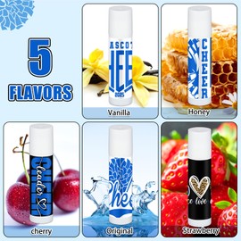 Loopeer 30 Pcs Cheer Lip Balm Bulk Cheer Team Gifts Party Favors Cheerleading Gift for Teammates Cheerleaders Teen Groups Competitive Sport Party Supplies(Blue)