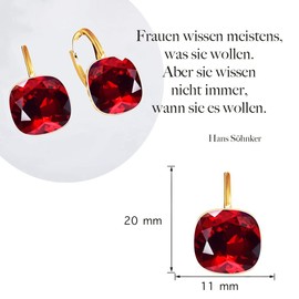 Earrings 925 Silver Austrian Zirconia - 24 Carat Gold-Plated Jewellery for Women and Girls - Drop Earrings Ideal for Gifts for Women, Sterling Silver, Cubic Zirconia