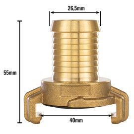 POPPSTAR Set of 2 Brass Quick Coupling 1 Inch Nozzle (System Geka Coupling to 1 Inch Hose Nozzle) for 25 mm Hose Inner Diameter