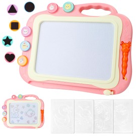 RUNEAY Magnetic Drawing Board 35x28cm, Toys for 2 Year Old Girls, Travel Toys Writing Tablet, Drawing Board for Kids Autism Toys Magnetic Doodle Board Learning Toy Gift for Kids Age 2-8 (Pink)