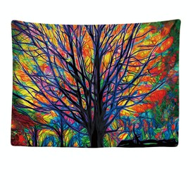 Ulticool - Tree Bird Light Psychedelic Nature - Tapestry - 200 x 150 cm - Large Tapestry - Poster Decoration - Accessories Hippie Bohemian - Canvas - Painting