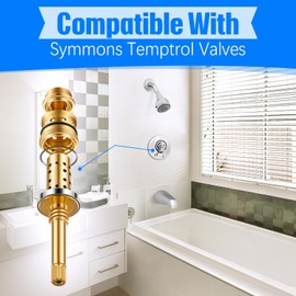 Enhon Valve Rebuild Kit - Compatible with Symmons Temptrol, TA-10 Spindle, TA-4 Hot & Cold Seats, T-11 Washer, Fix Tub/Shower Valve Leak, Solid Brass