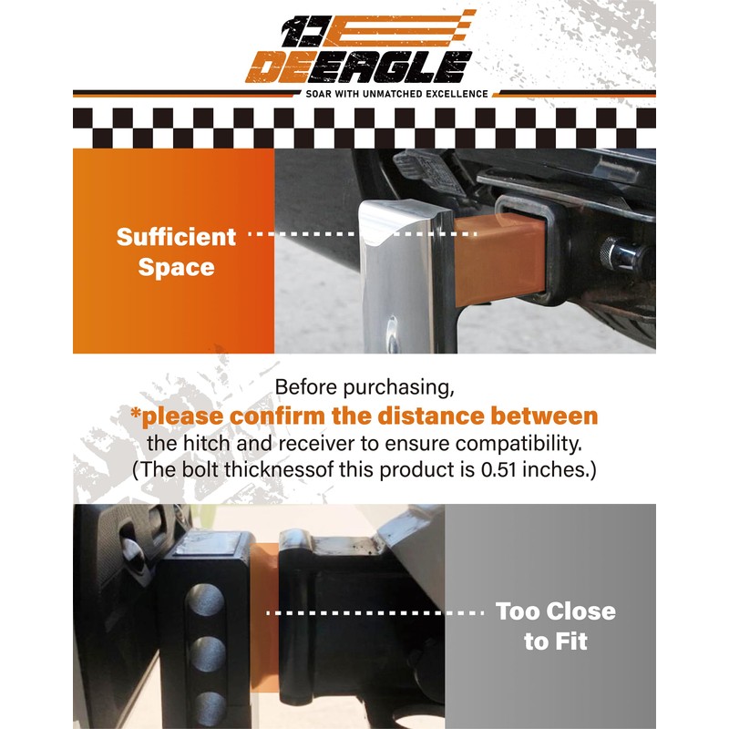 DEEAGLE Hitch Tightener Anti Rattle Stabilizer for 1.25" to 2"