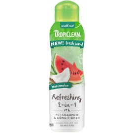 TropiClean Refreshing 2-in-1 Shampoo and Conditioner for Cats and Dogs, Watermelon | Grooming for Cats and Dogs | 355 ml