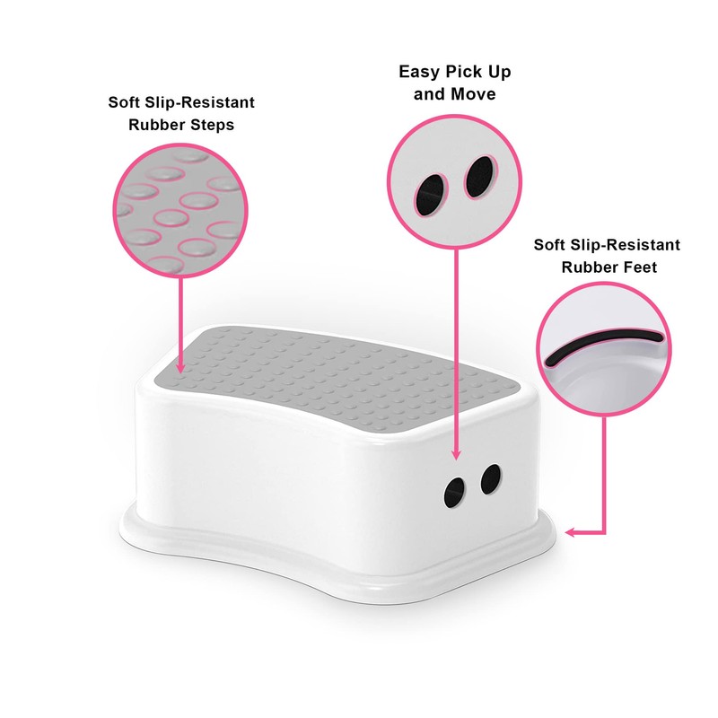 UNCLE WU Step Stool for Kids - Bathroom Safety Bottom