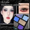 LIANGNISHI 16 Colors Full Glitter Eyeshadow Palette, Pearlized Diamonds, Multi