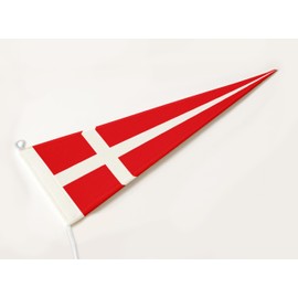 FLAGLY Premium Long Bunting Denmark 115 g/m² Fabric Weight, Robust and Weather-Resistant Gloss Polyester - Denmark Bunting, Flagpole Accessories (150 x 40 cm)