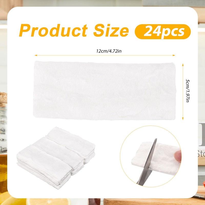 Pack of 24 Ceramic Wool for Table Fireplace, for Indoor
