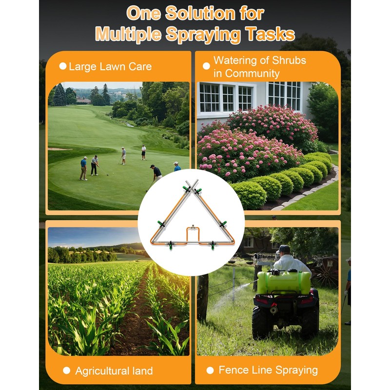 6 Nozzle ATV/UTV Sprayer Boom Kit, 122" Foldable Boom Sprayer
